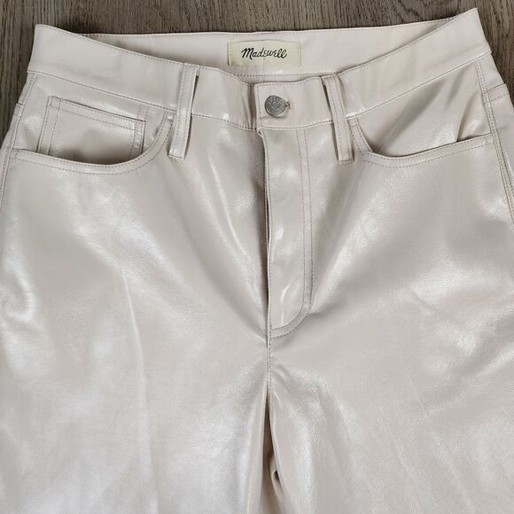 Madewell The Perfect Vintage Straight Jean Faux Leather Pants size 28 - Picture 5 of 8
